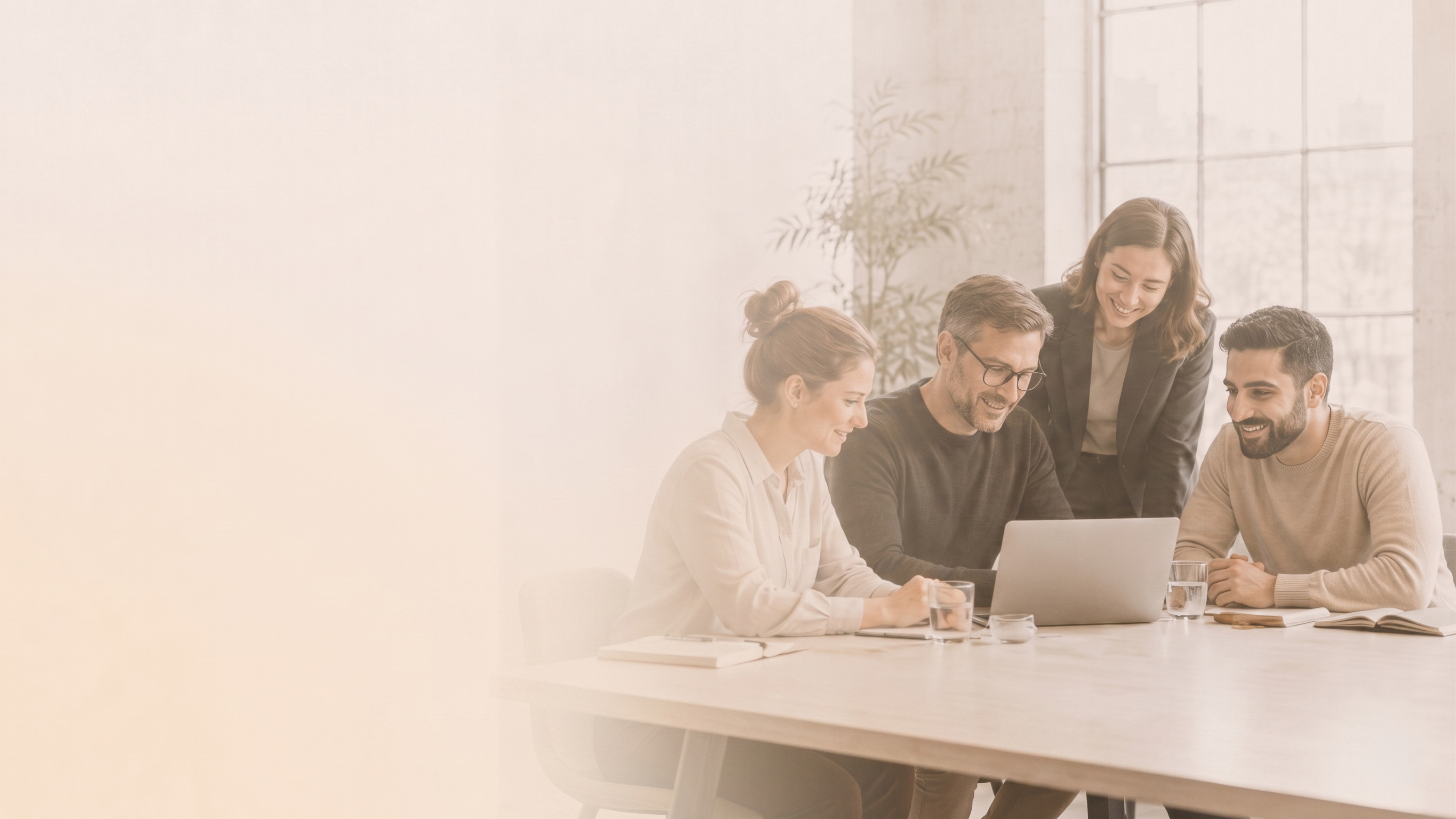 Team collaborating with AI tools